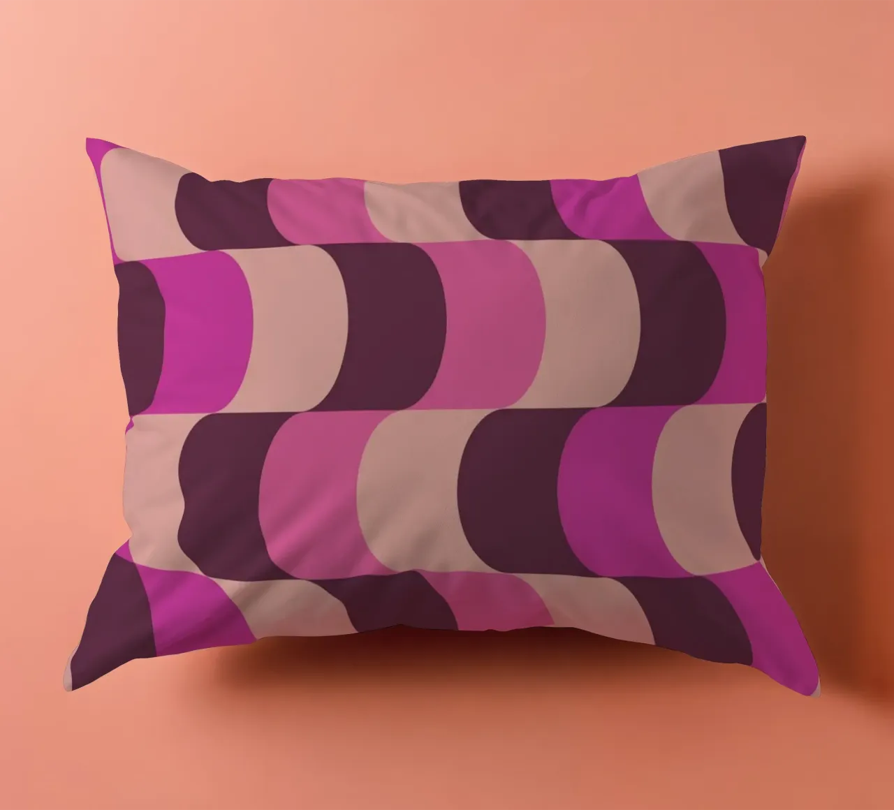 Patrón Retro Waves Rosa cojín de Studio Vibe