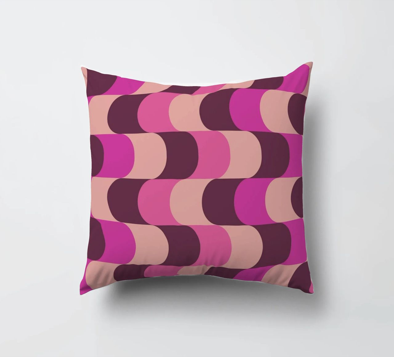 Retro Waves Pink Pattern cuscino da Studio Vibe