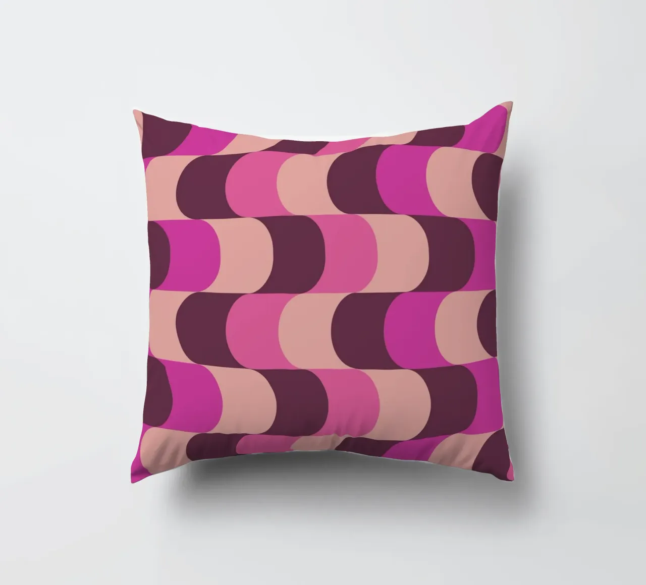 Retro Waves Rosa Muster Kissen von Studio Vibe