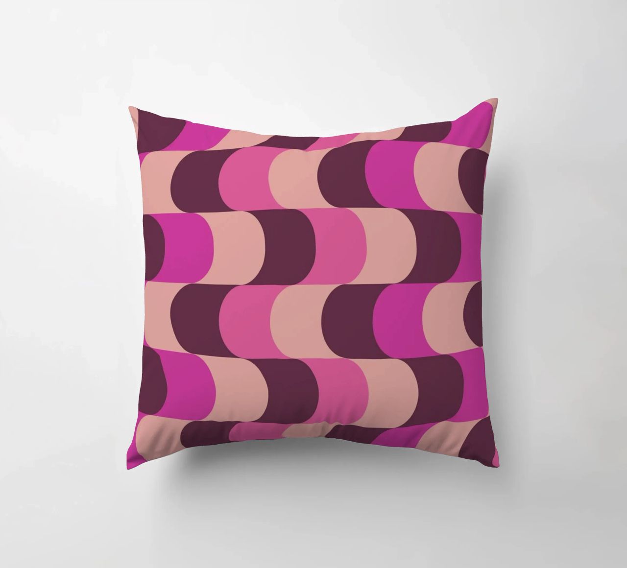 Retro Waves Pink Pattern cuscino da Studio Vibe