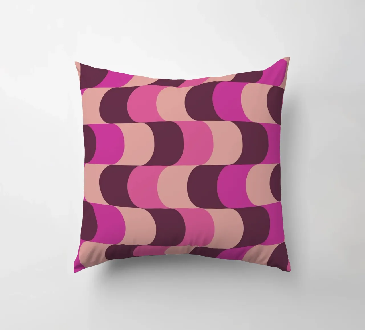 Retro Waves Rosa Muster Kissen von Studio Vibe