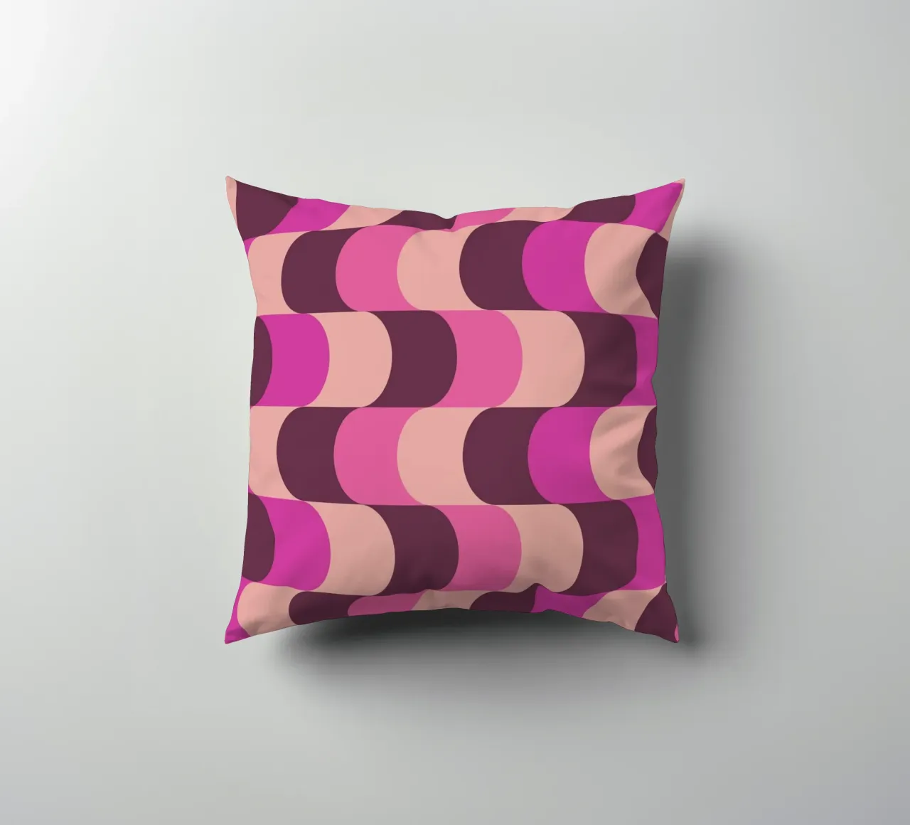 Retro Waves Rosa Muster Kissen von Studio Vibe
