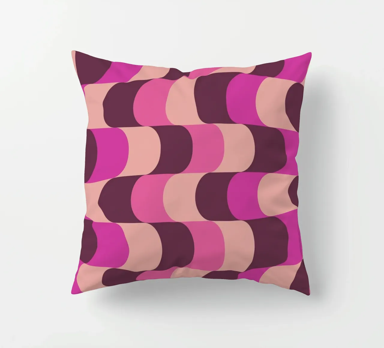 Retro Waves Rosa Muster Kissen von Studio Vibe