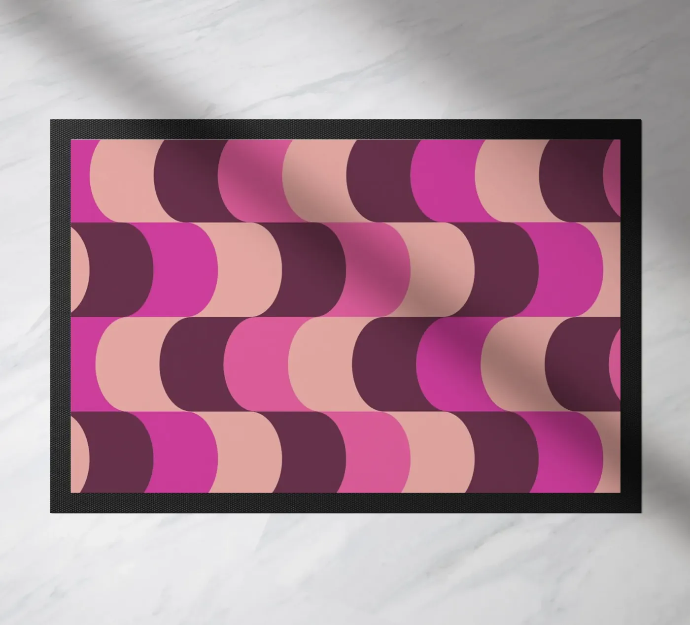 Motif Retro Waves Pink paillasson de Studio Vibe