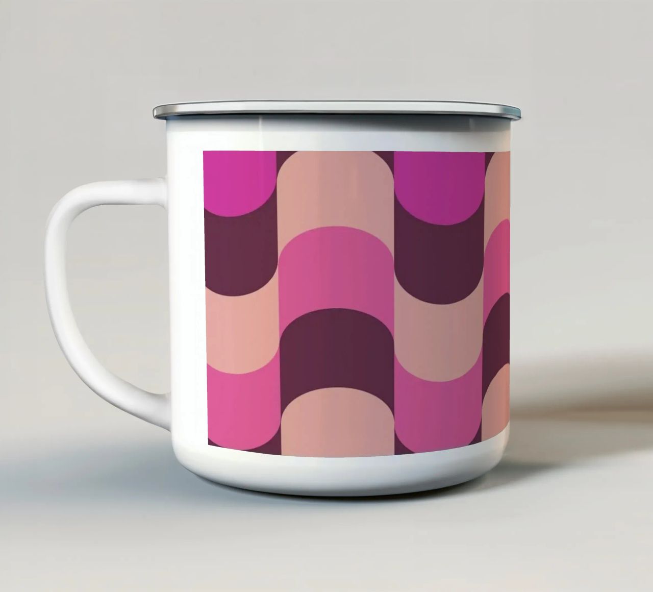 Retro Waves Pink Pattern tazza in smalto da Studio Vibe