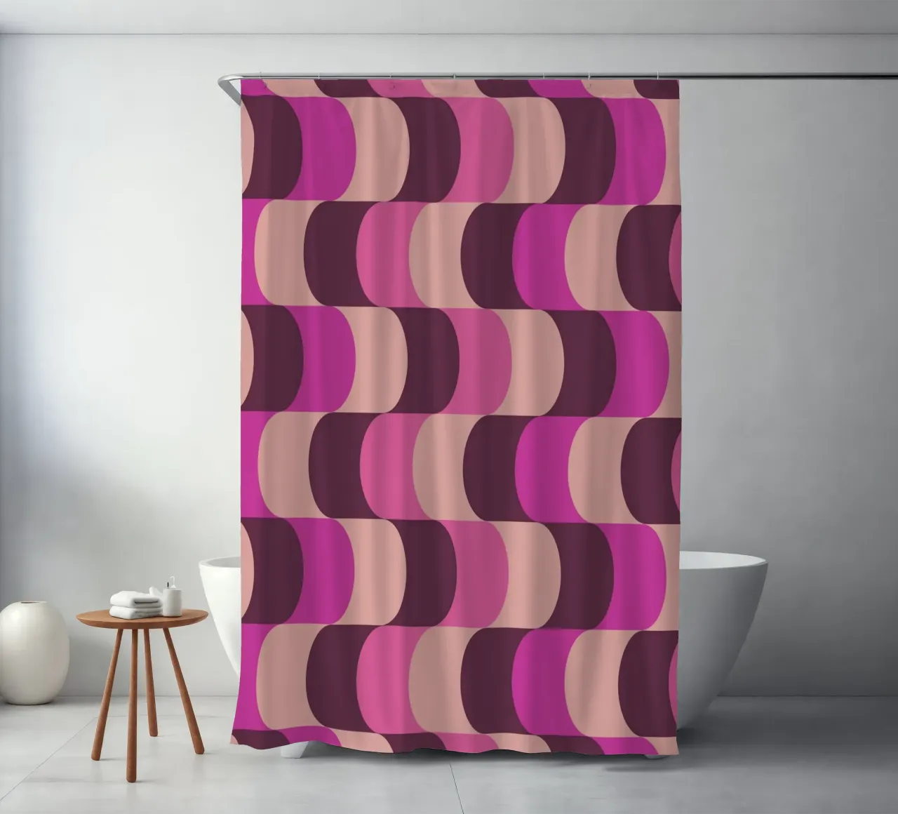 Retro Waves Pink Pattern tenda da doccia da Studio Vibe