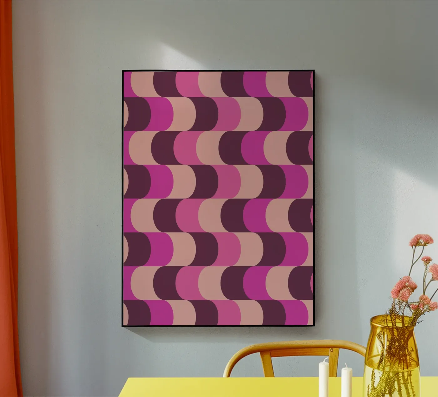 Motif Retro Waves Pink plexiglas de Studio Vibe