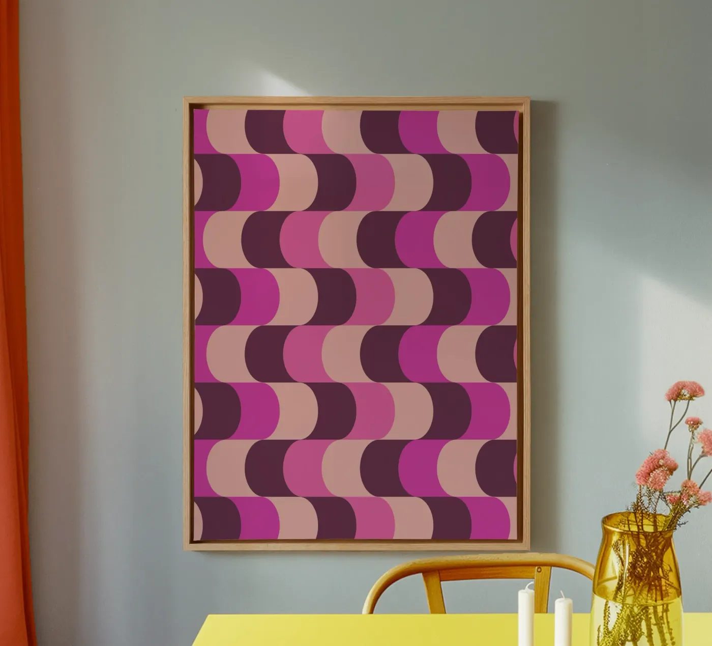 Retro Waves Pink Pattern tela da Studio Vibe