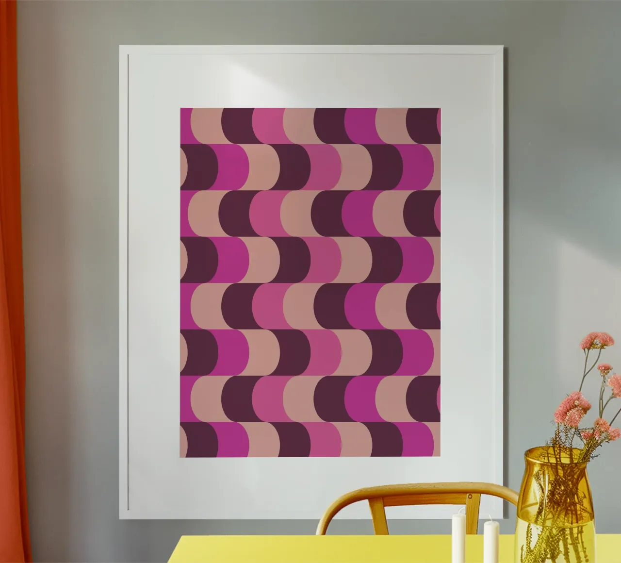 Retro Waves Pink Pattern poster da Studio Vibe