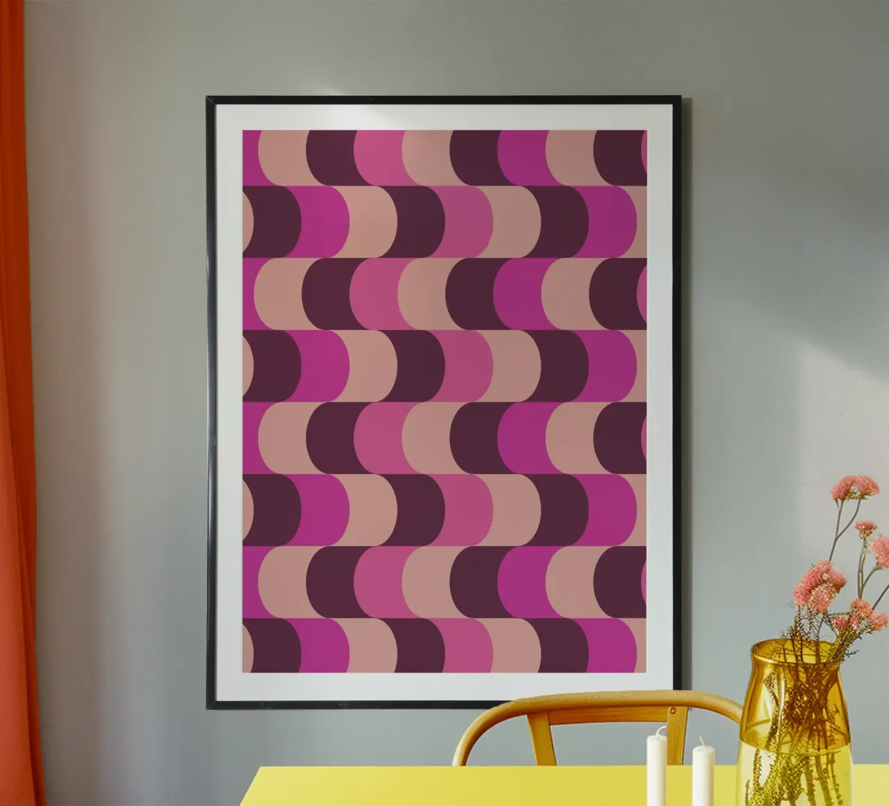 Retro Waves Pink Pattern poster da Studio Vibe