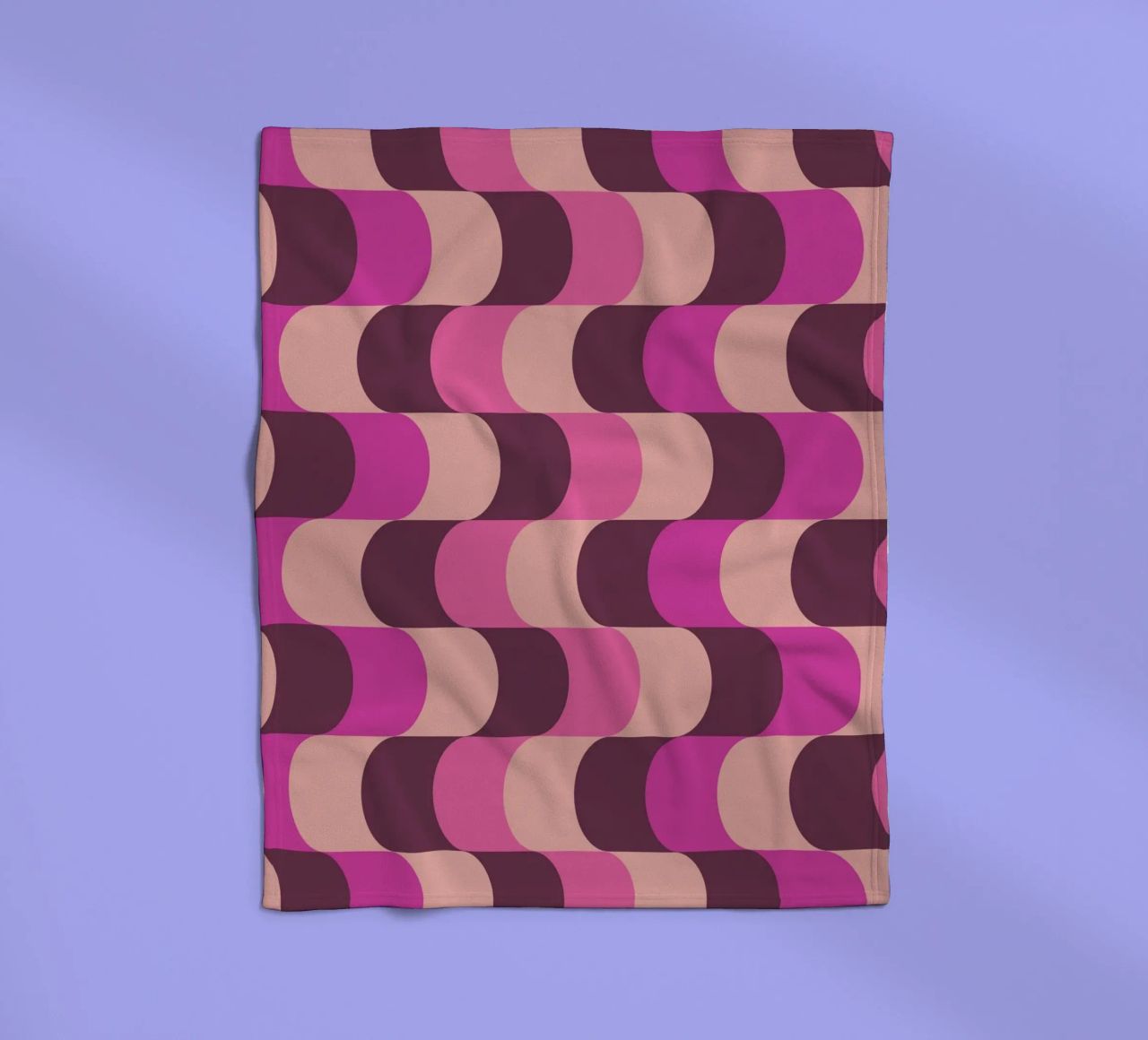 Retro Waves Pink Pattern coperta in pile da Studio Vibe