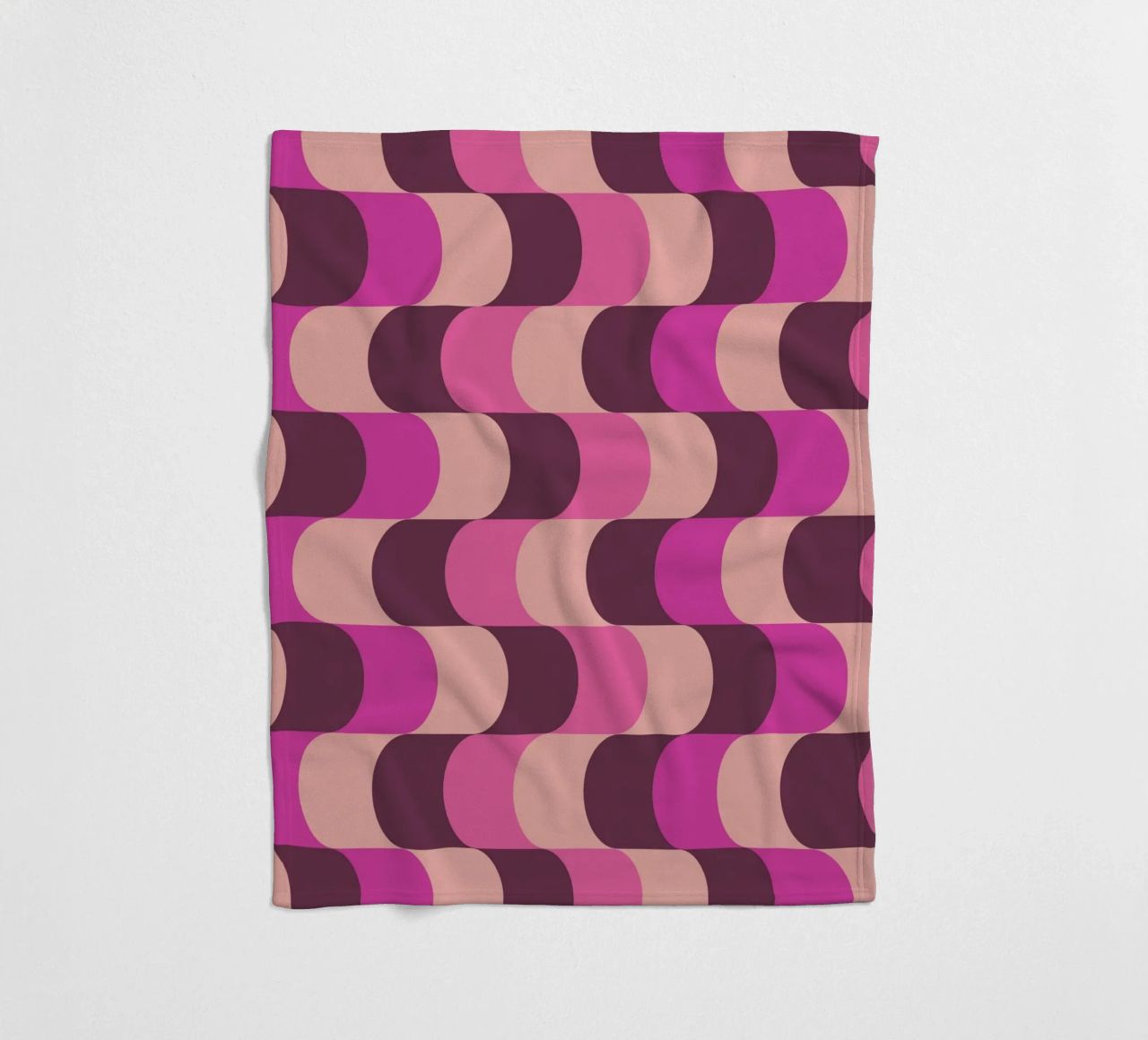Retro Waves Pink Pattern coperta in pile da Studio Vibe
