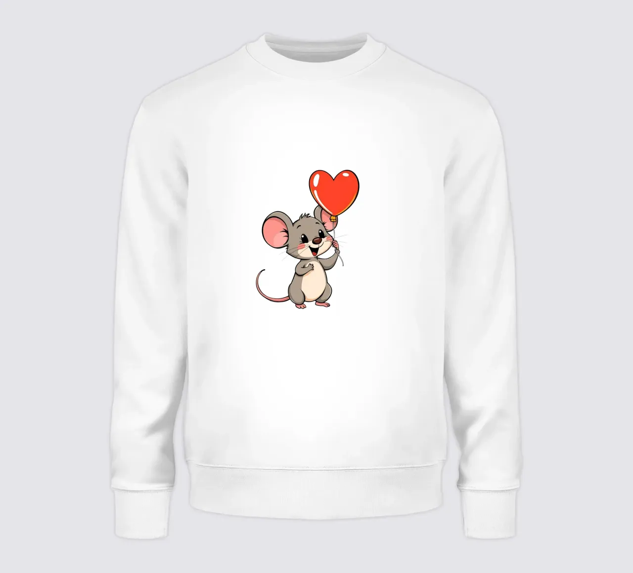 Topo con palloncino a forma di cuore_1 felpa da Tierisch bunt by LK