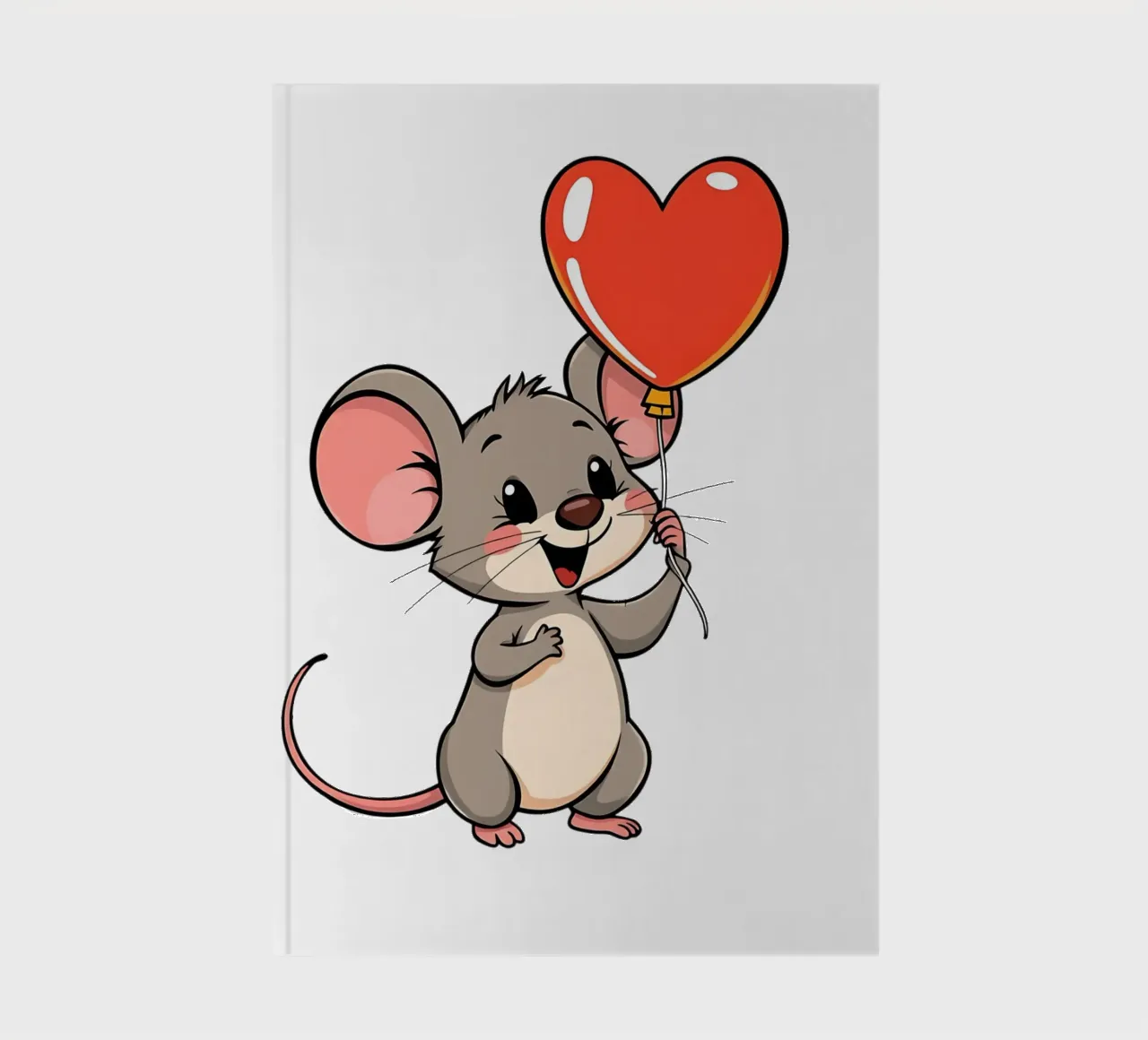 Mouse with heart balloon_1 notebook by Tierisch bunt by LK