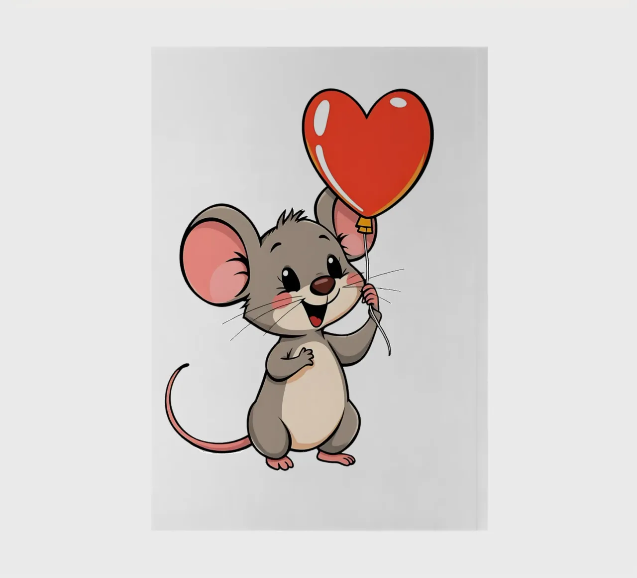 Mouse with heart balloon_1 notebook by Tierisch bunt by LK