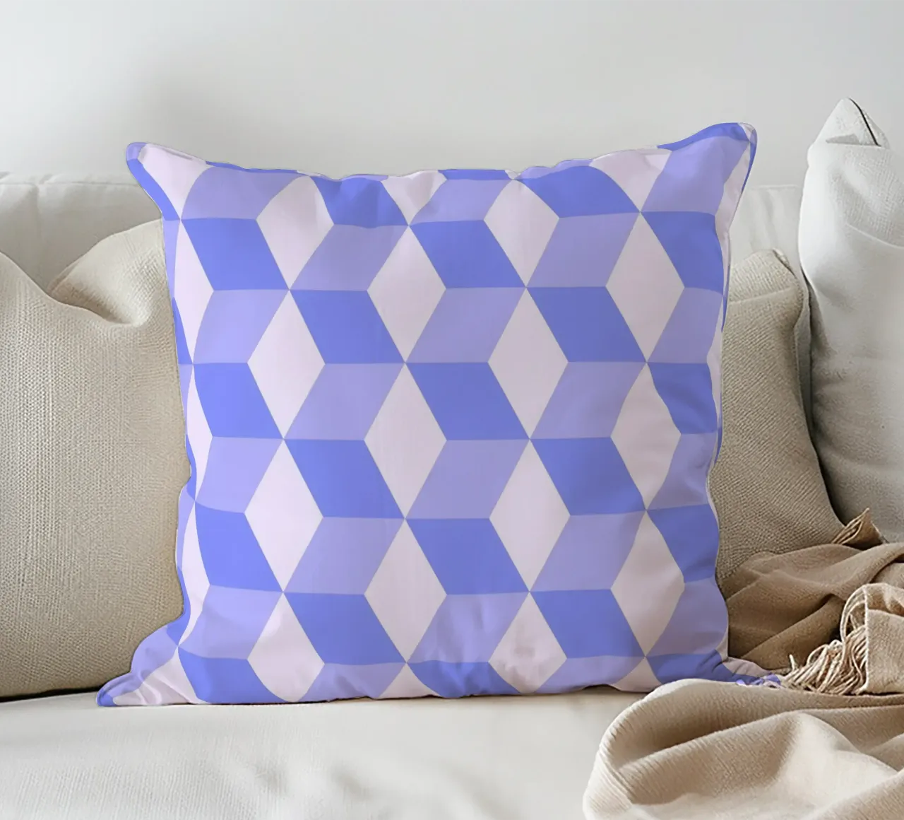 Isometric Bauhaus Pattern decorative cushion by Studio Vibe