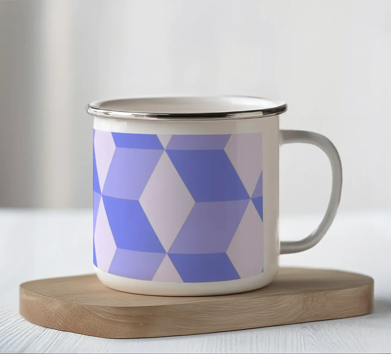 Motivo isometrico Bauhaus tazza in smalto da Studio Vibe