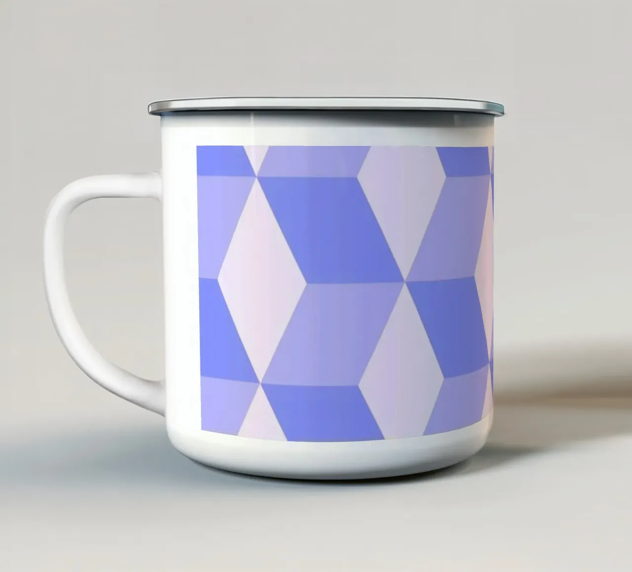 Motivo isometrico Bauhaus tazza in smalto da Studio Vibe