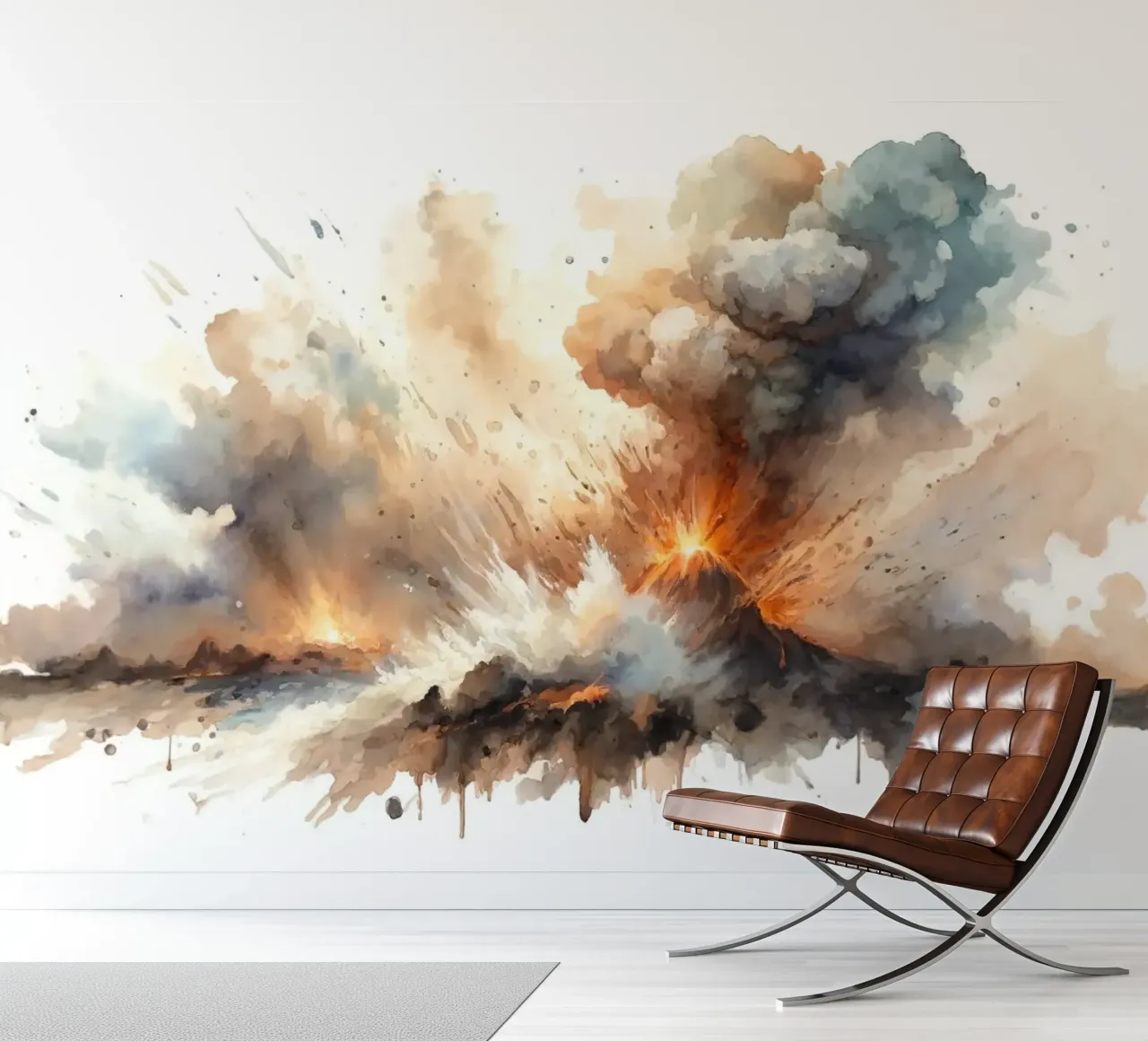 Fiery Volcano Eruption photo wallpaper by Chromatic Fusion Studio