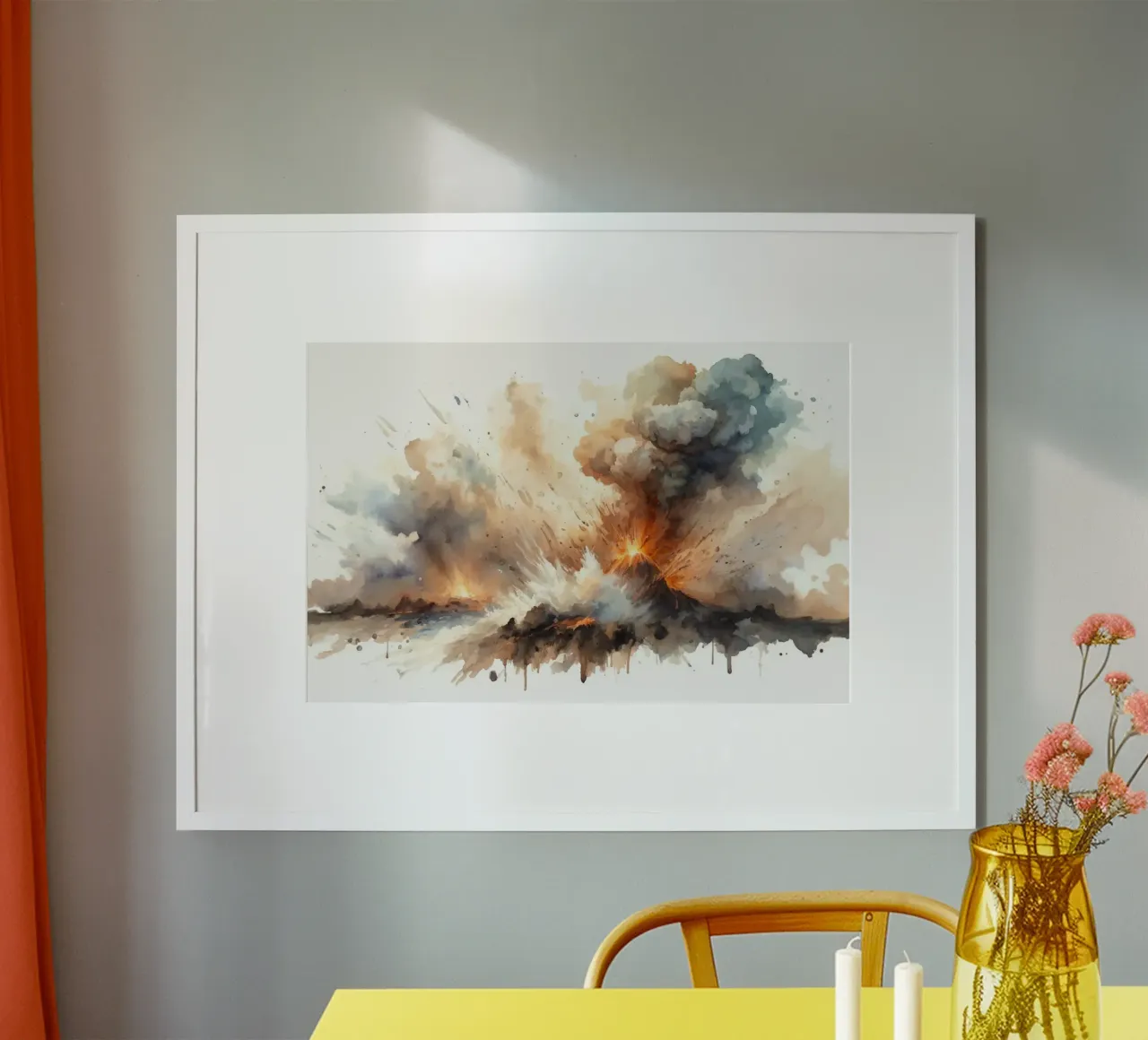 Fiery Volcano Eruption poster by Chromatic Fusion Studio