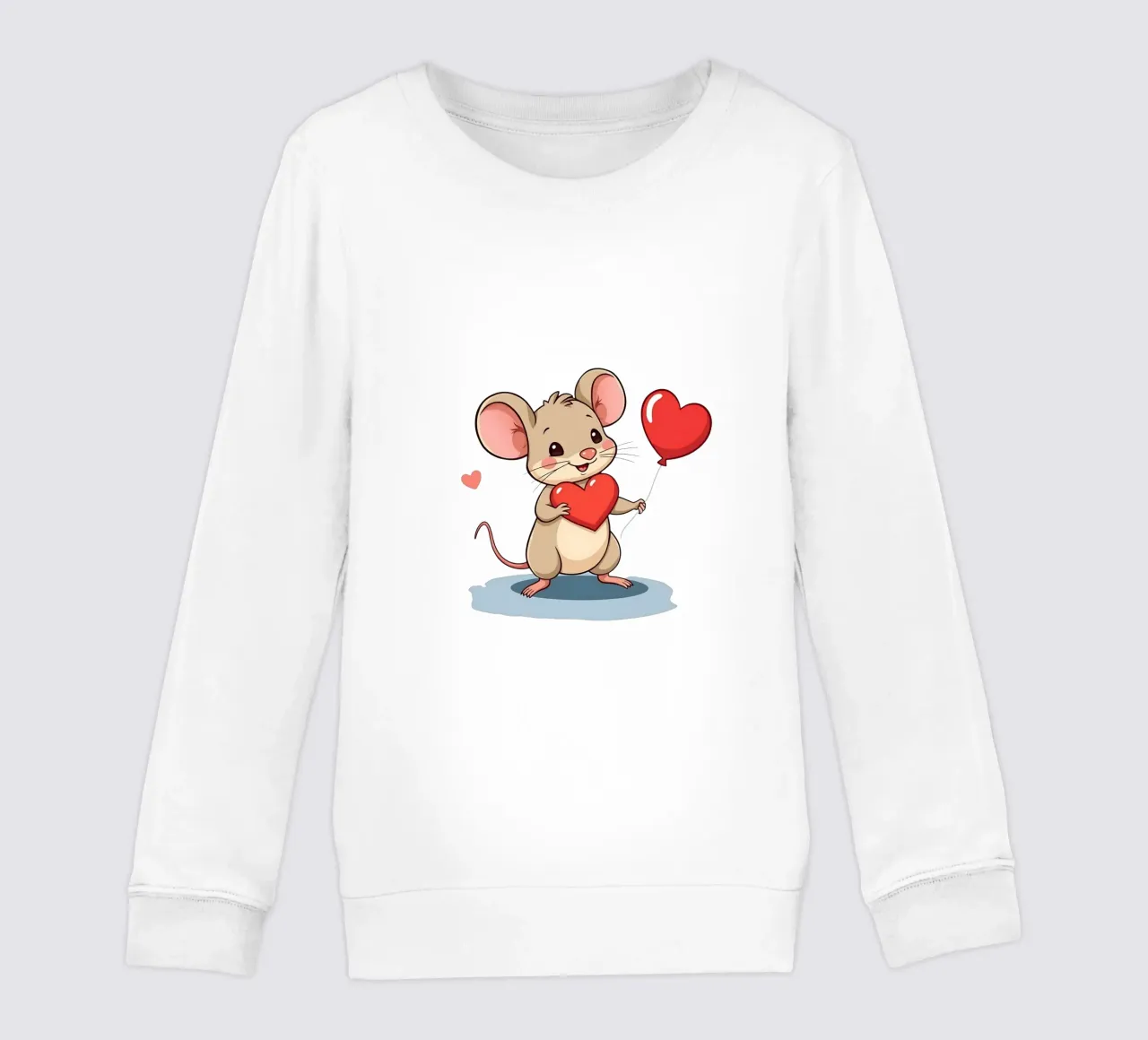 Topo con palloncino a forma di cuore_3 felpa bambino da Tierisch bunt by LK