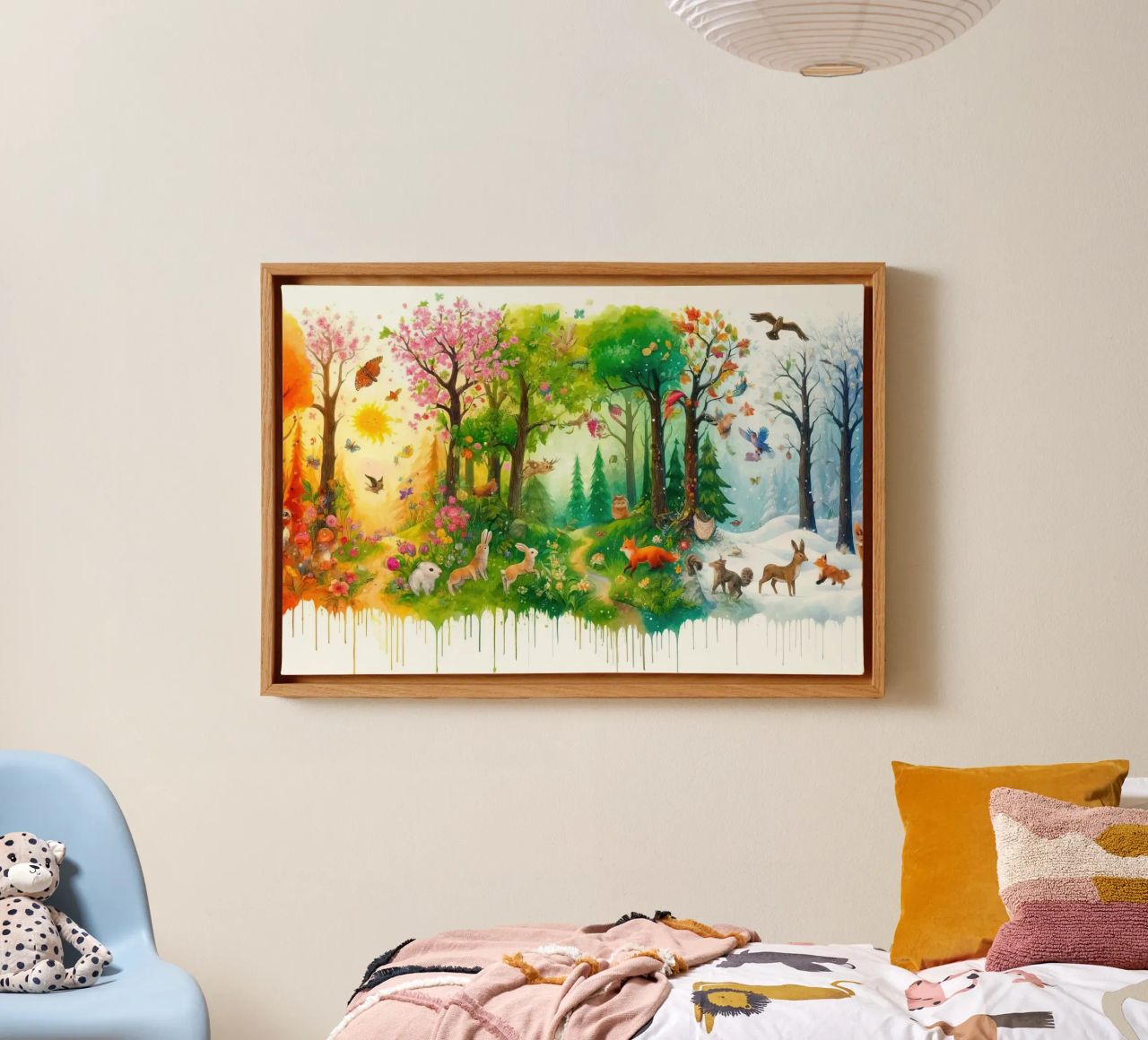 Wald im Wandel der Jahreszeiten Leinwand von Chromatic Fusion Studio
