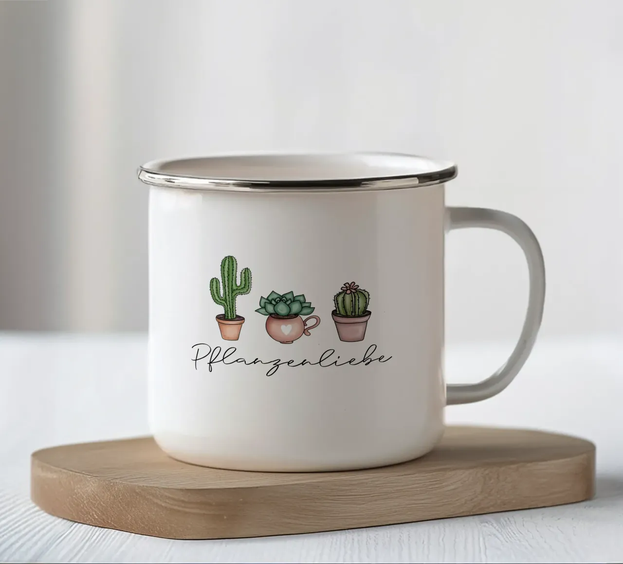 Pflanzenliebe 2.0 tazza in smalto da zeitfuerkrimsundkrams