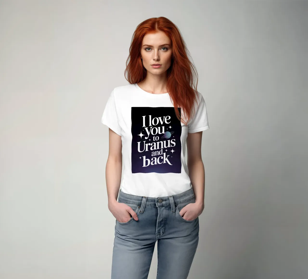 Ich liebe dich bis zum Uranus und zurück T-Shirt von RB-Quotes