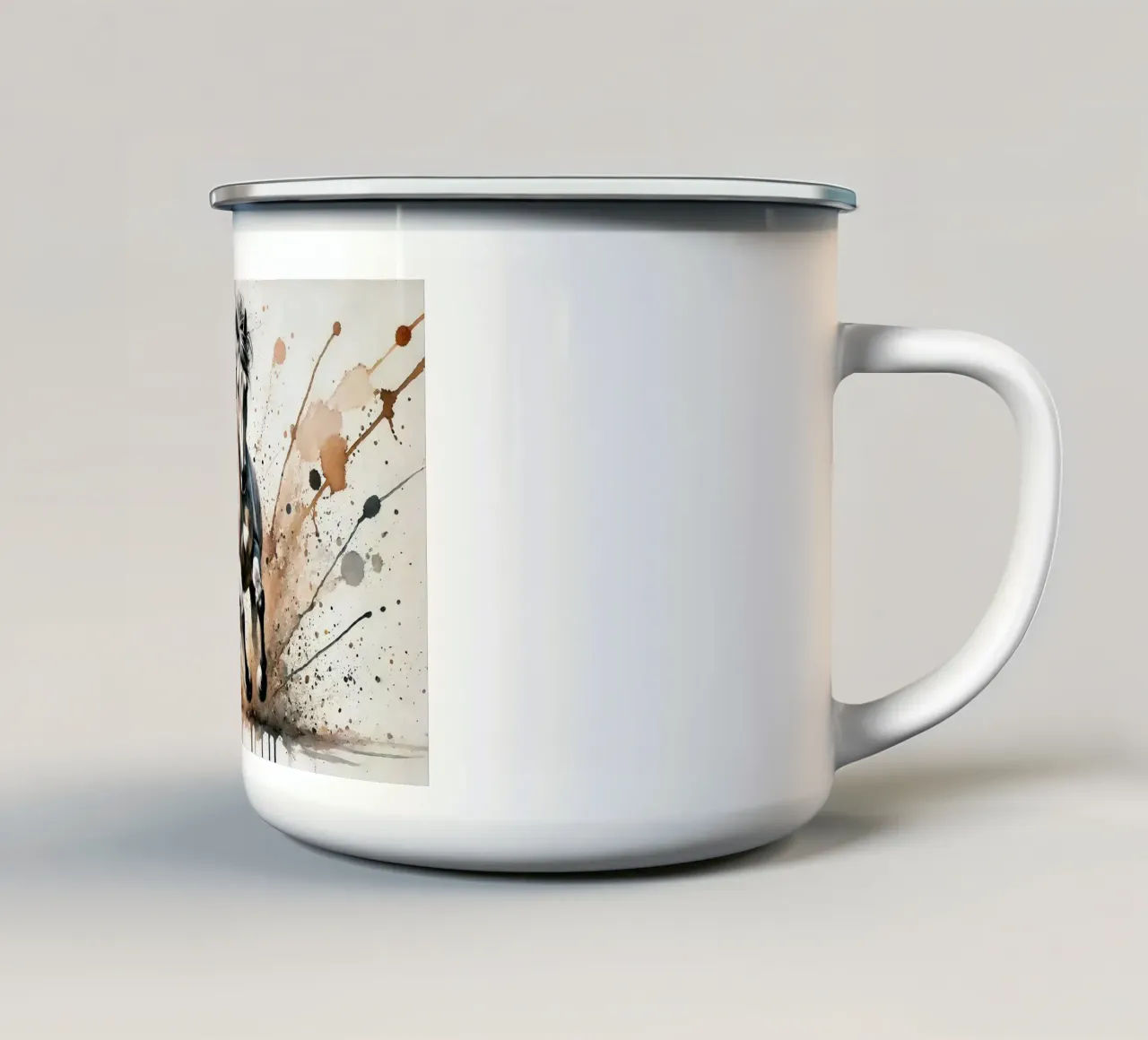 Splendore del cavallo al galoppo tazza in smalto da Chromatic Fusion Studio