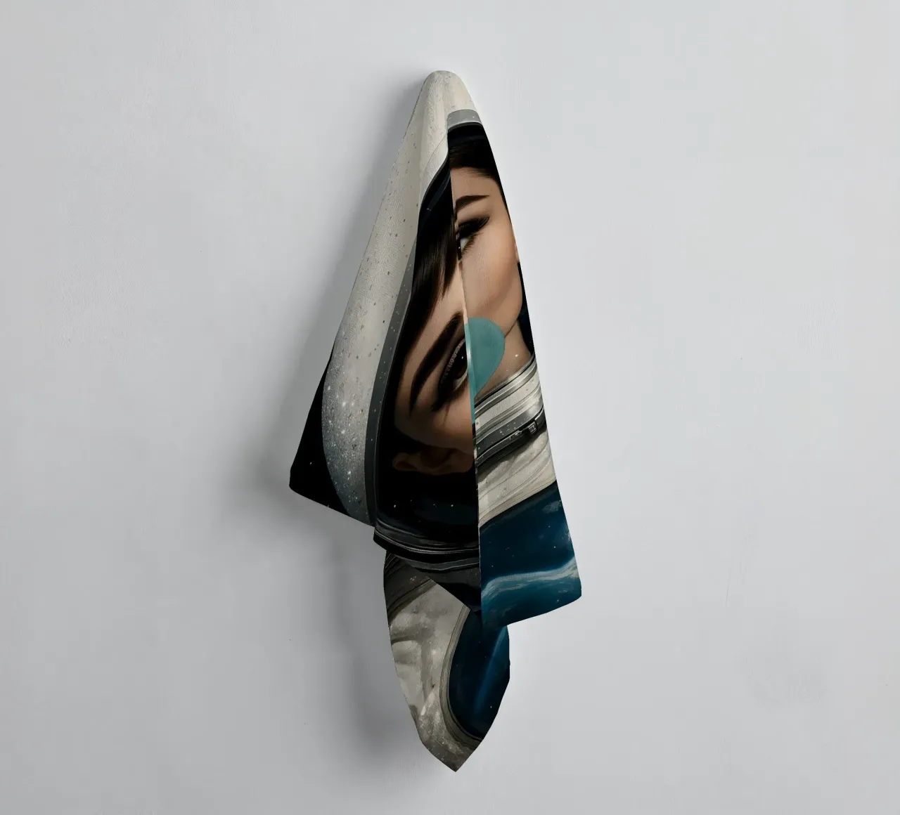 AUDREY HEPBURN BUBBLEGUM SPACE ASTRONAUT towel by ARTOMATIC