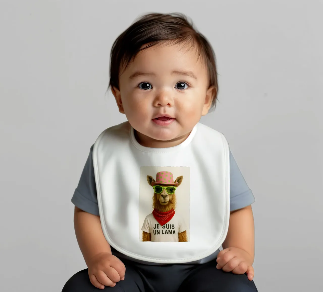 Un lama elegante e deciso bavaglino da So Cute Land - Affiches et posters
