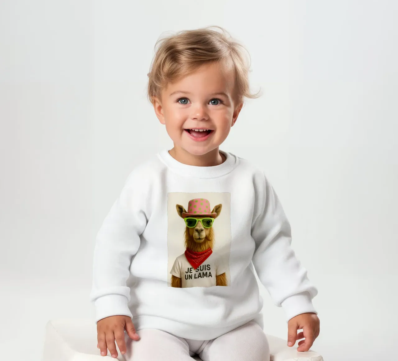 A stylish and assertive llama baby sweatshirt by So Cute Land - Affiches et posters