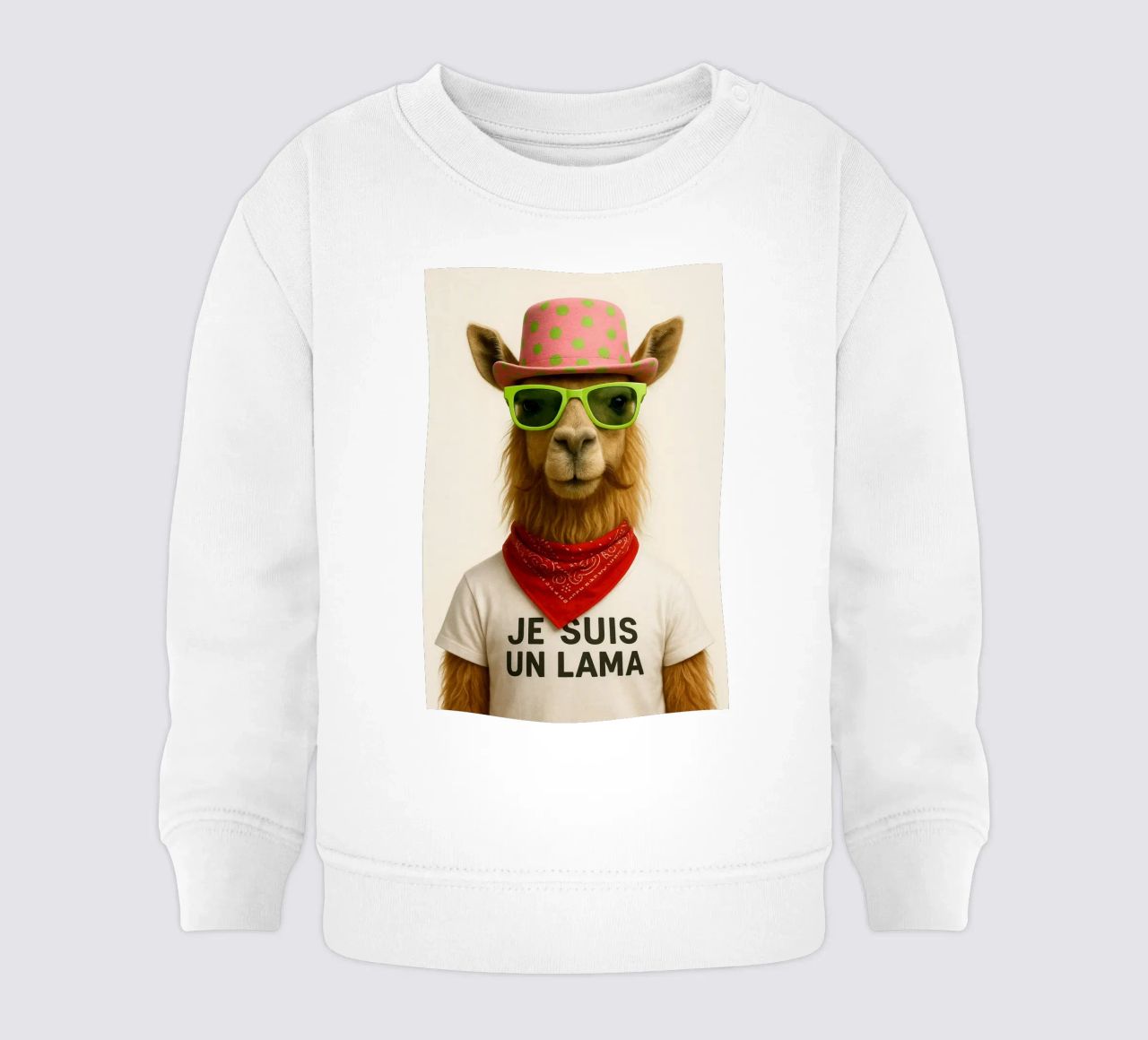 Un lama elegante e deciso felpa neonato da So Cute Land - Affiches et posters