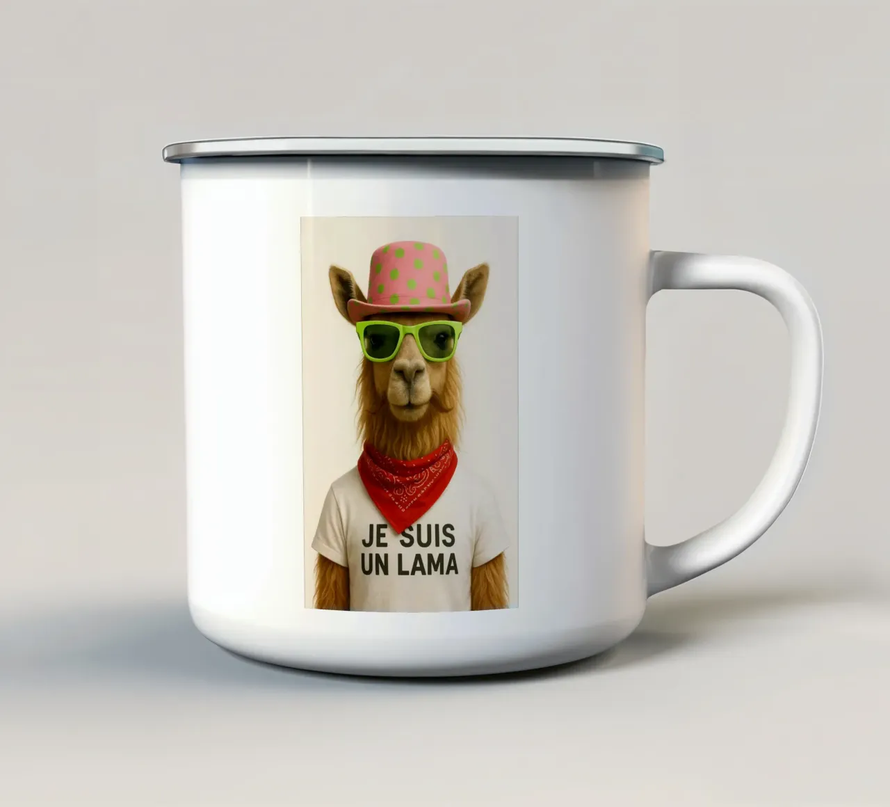 A stylish and assertive llama enamel mug by So Cute Land - Affiches et posters