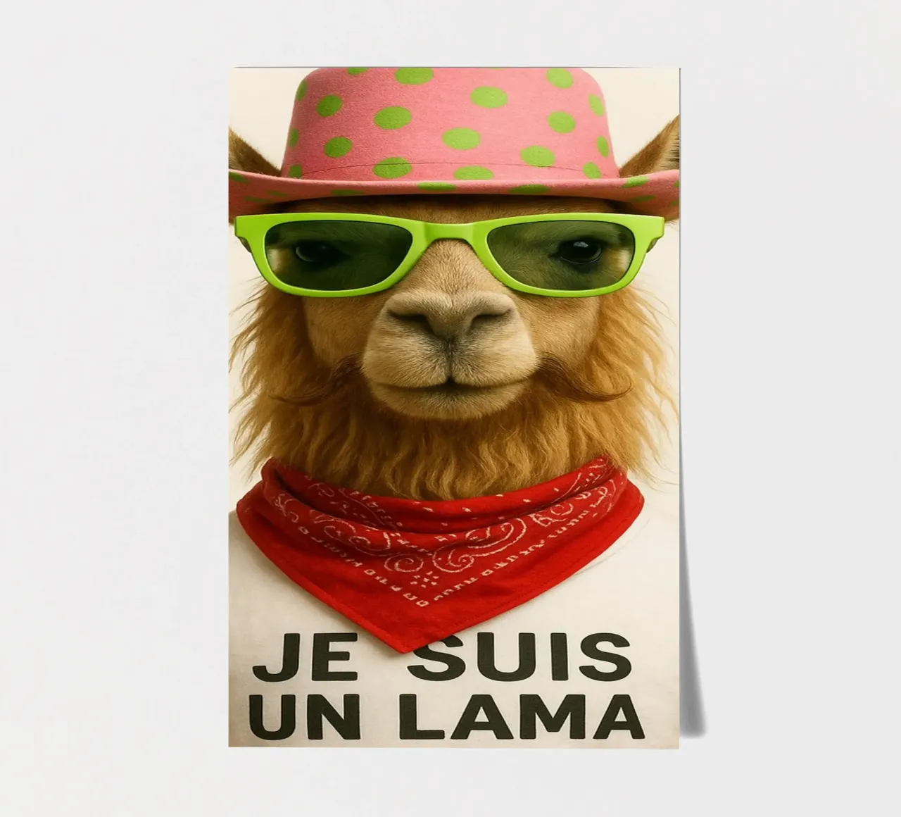 A stylish and assertive llama sticker sheet by So Cute Land - Affiches et posters