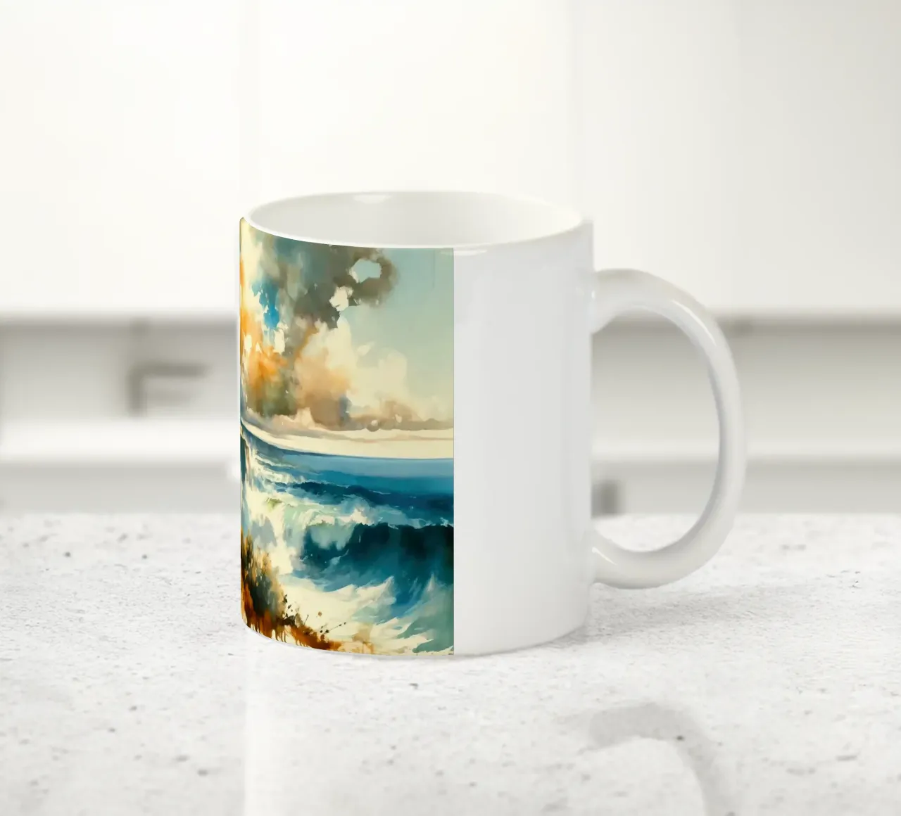 Guardare gli orizzonti del mare tazza in ceramica da Chromatic Fusion Studio