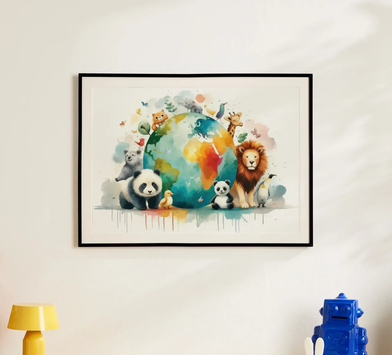 Global Harmony with Playful Animals poster by Chromatic Fusion Studio
