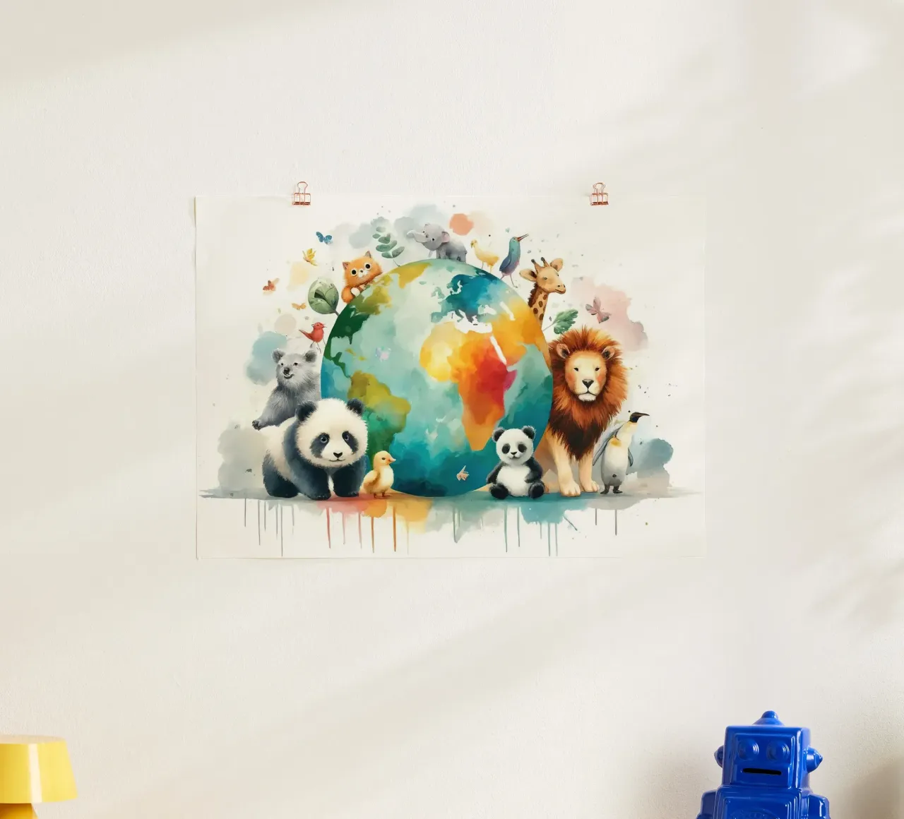 Global Harmony with Playful Animals poster by Chromatic Fusion Studio