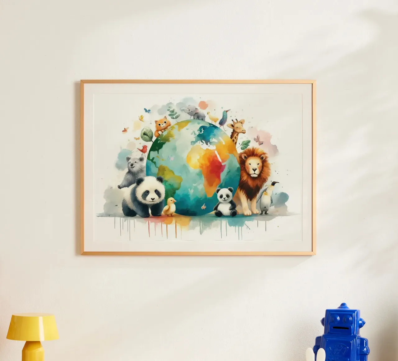 Global Harmony with Playful Animals poster by Chromatic Fusion Studio