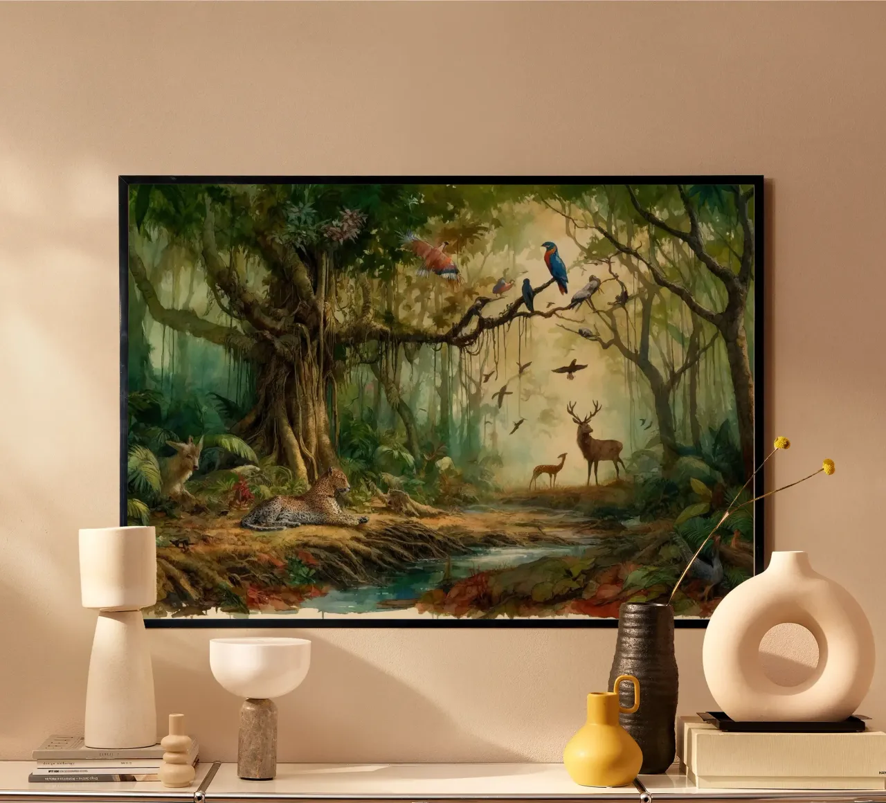 Harmonie unter Dschungelbewohnern Poster von Chromatic Fusion Studio