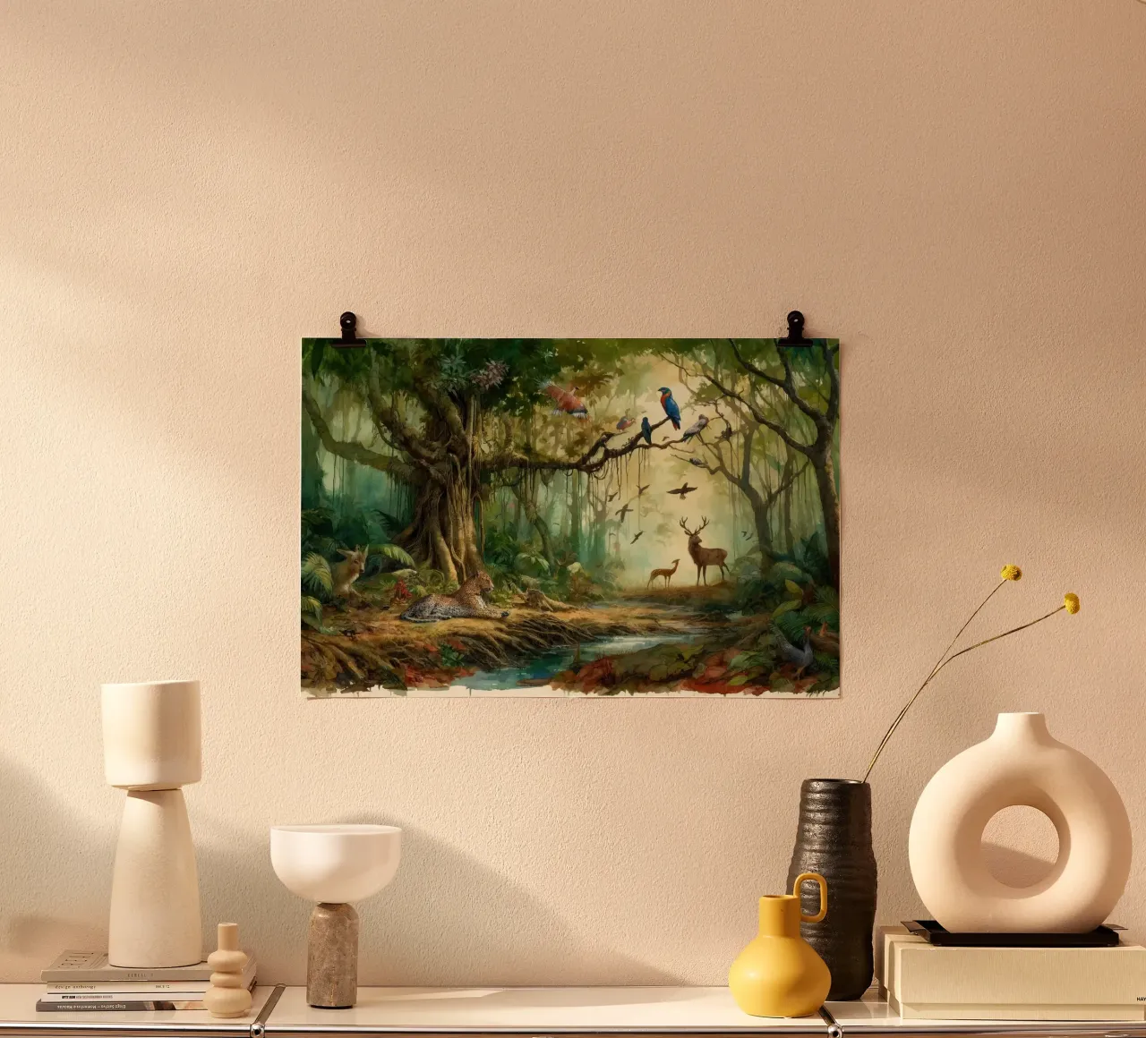 Harmonie unter Dschungelbewohnern Poster von Chromatic Fusion Studio