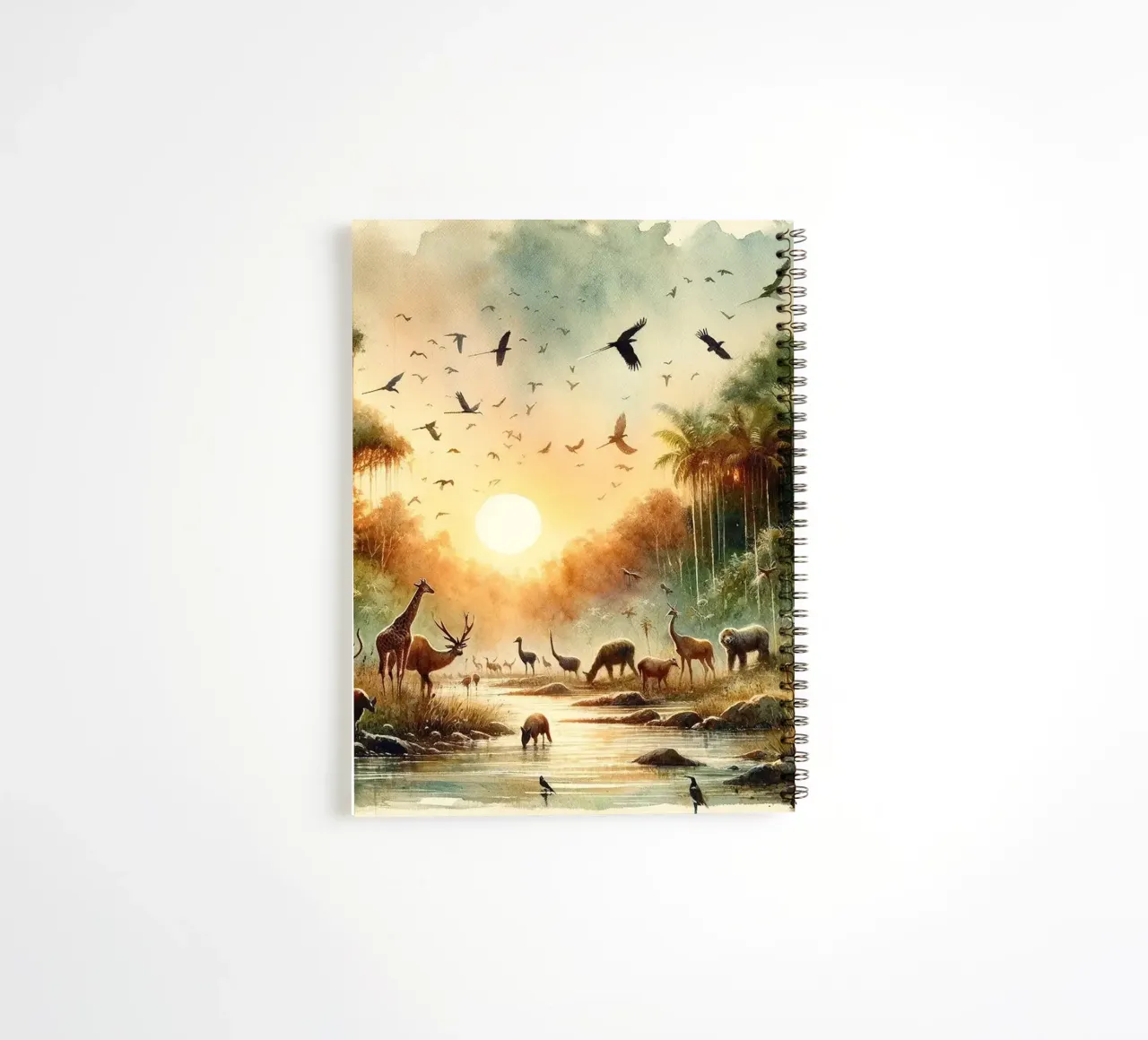 Harmony and Diversity in the Jungle's Heart spiral notebook by Chromatic Fusion Studio
