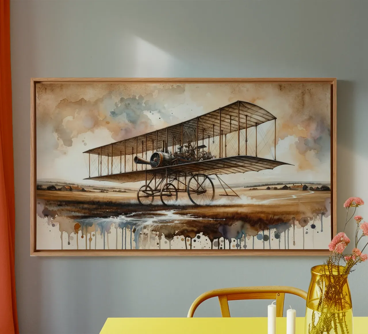 Ingebeelde vlucht in de 19e eeuw canvas met Baklijst van Chromatic Fusion Studio
