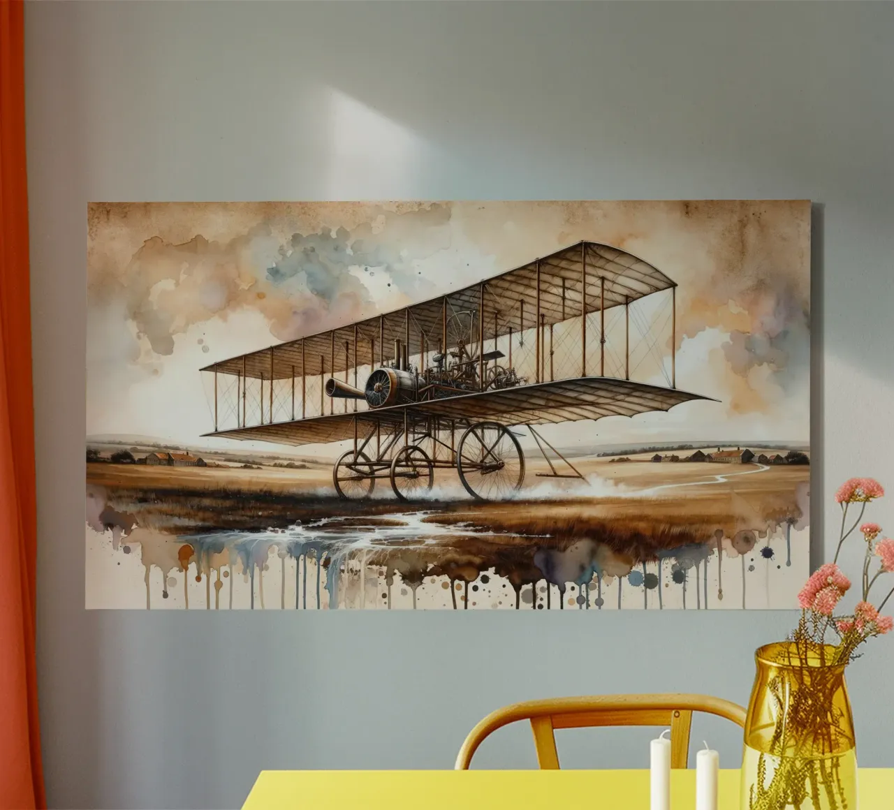 Ingebeelde vlucht in de 19e eeuw canvas met Baklijst van Chromatic Fusion Studio
