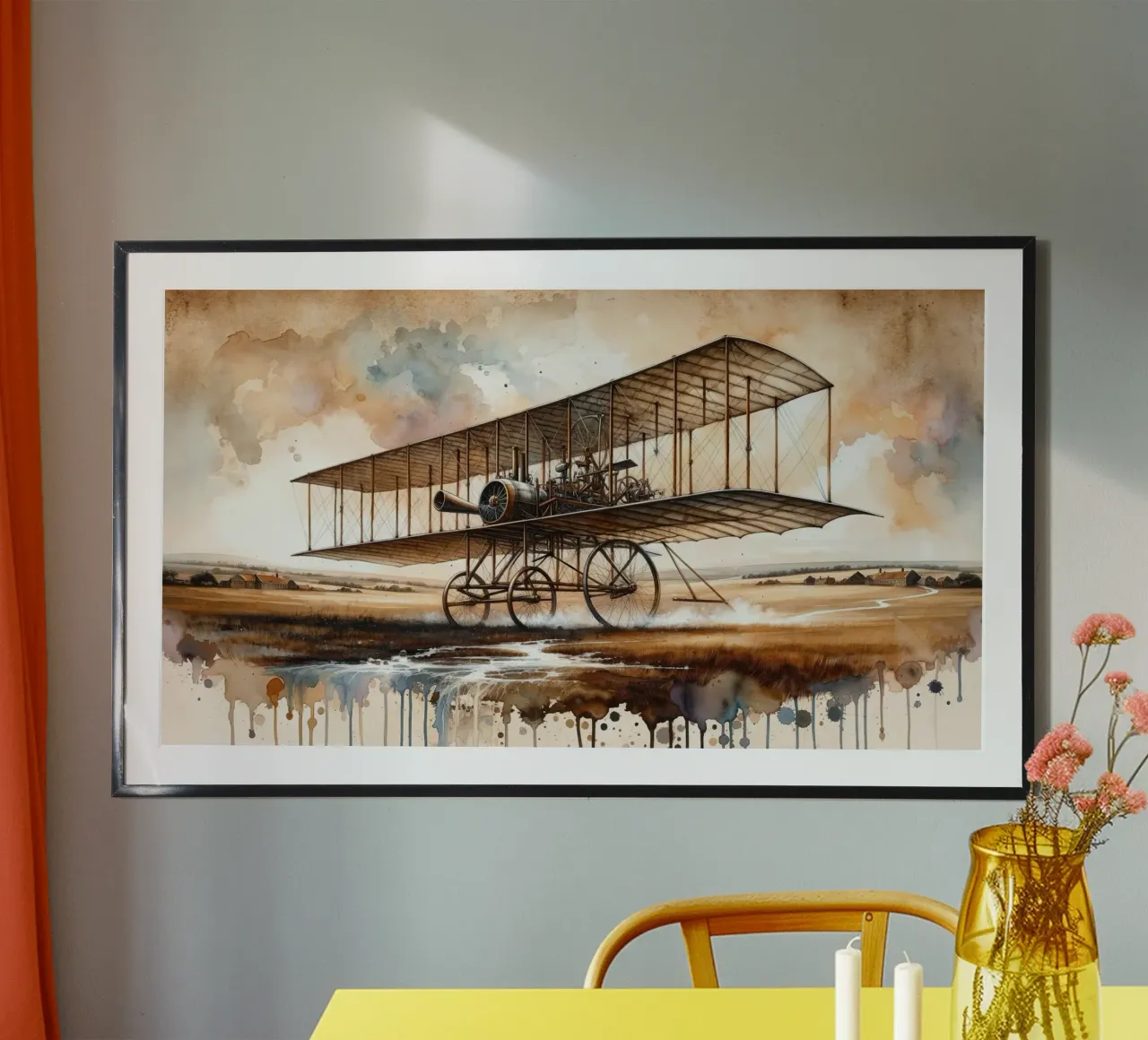Ingebeelde vlucht in de 19e eeuw poster met aluminium frame van Chromatic Fusion Studio