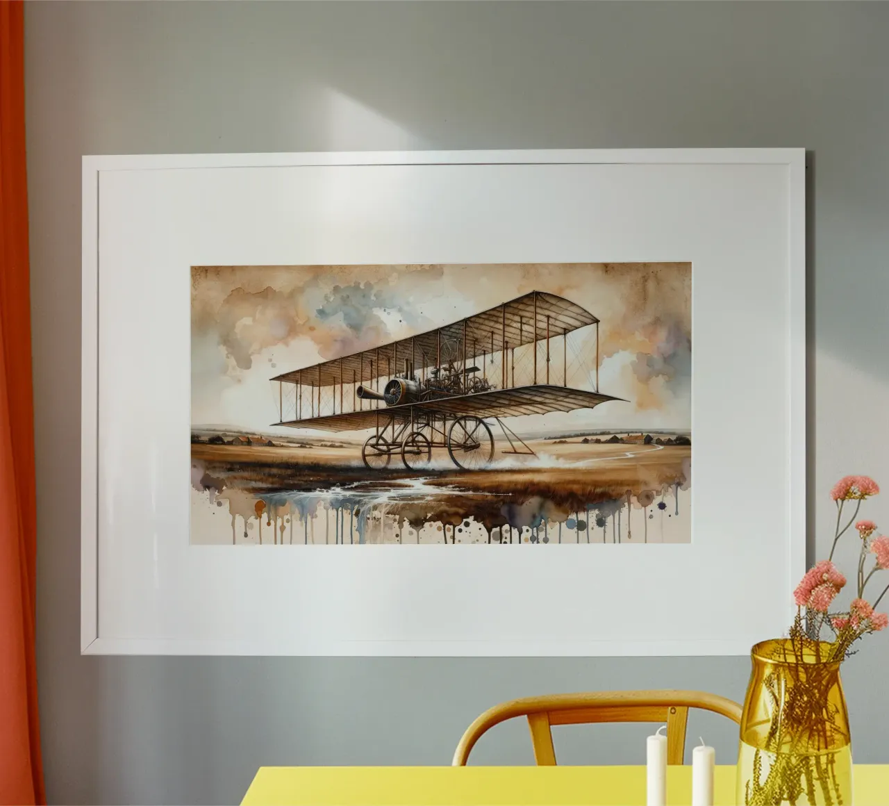 Ingebeelde vlucht in de 19e eeuw poster met aluminium frame van Chromatic Fusion Studio
