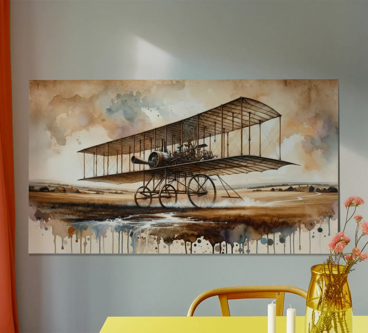 Ingebeelde vlucht in de 19e eeuw poster met aluminium frame van Chromatic Fusion Studio