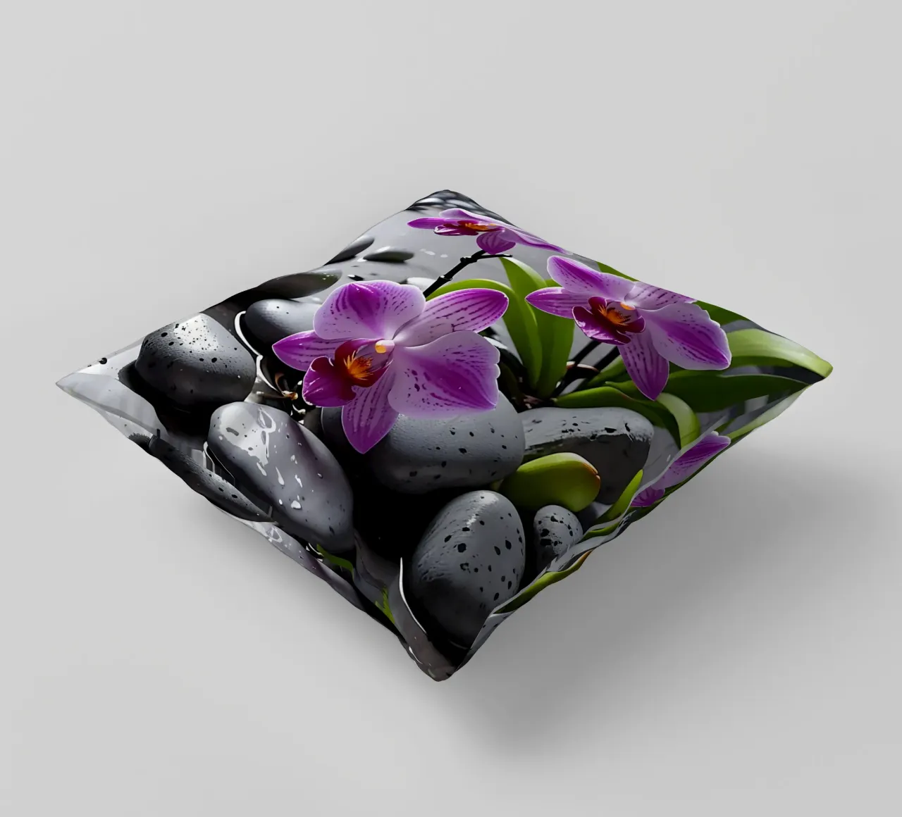 Orchidee con pietre_1 cuscino da Farb- und Blütenzauber by LK