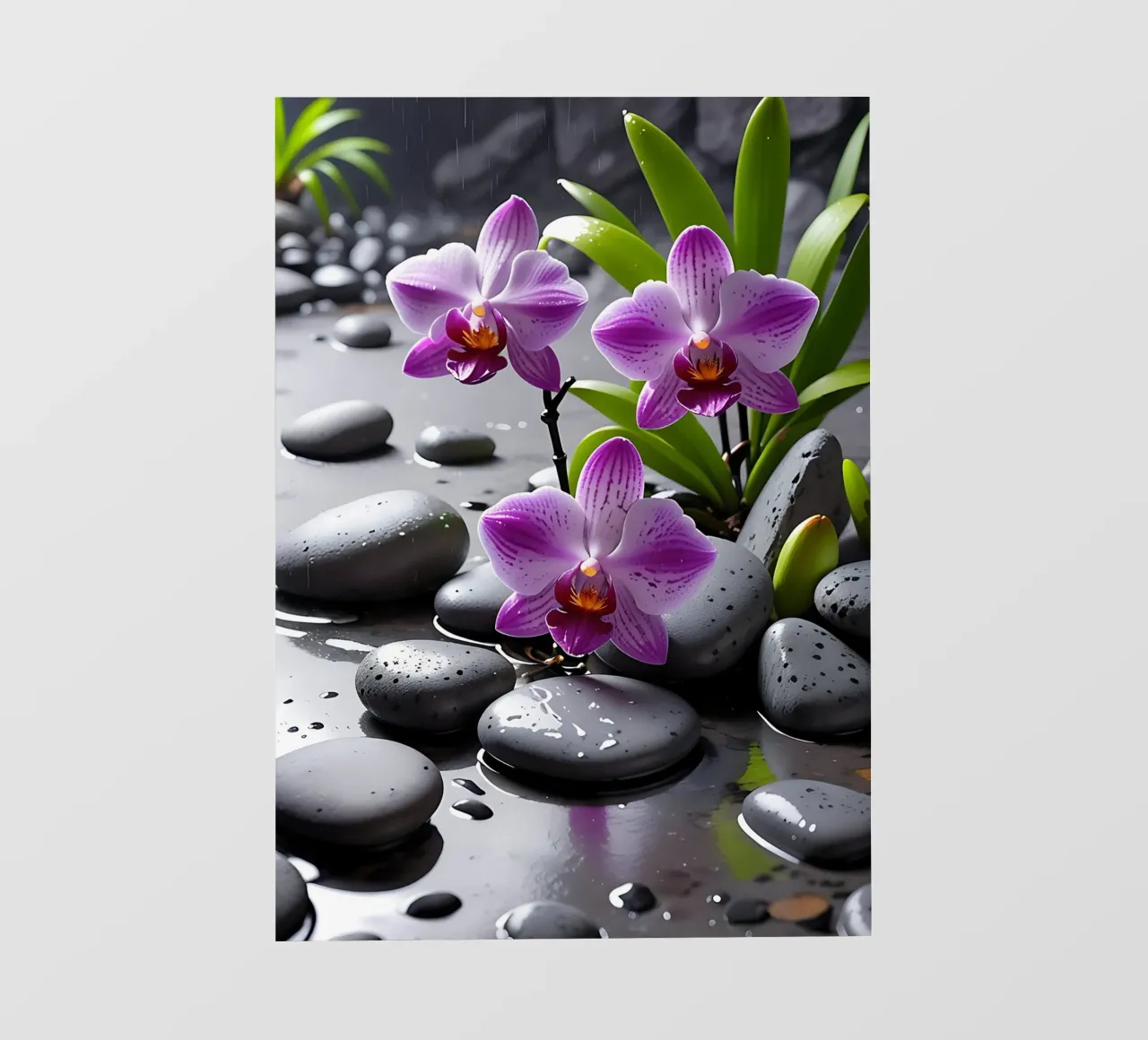 Orchidee con pietre_1 telo in pvc da Farb- und Blütenzauber by LK
