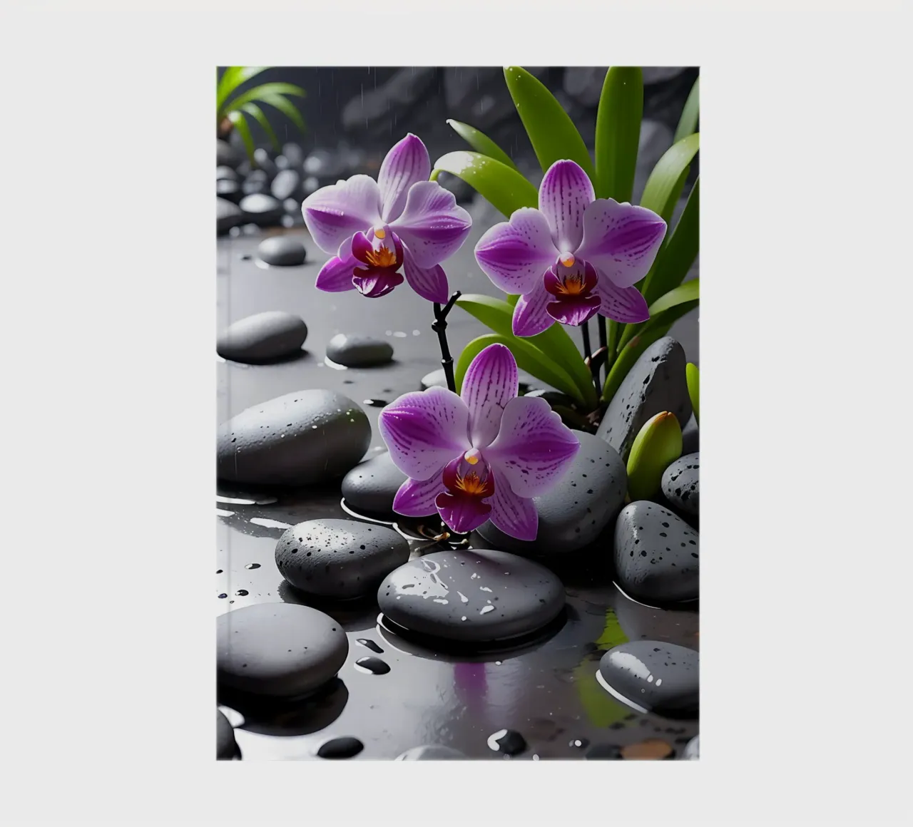 Orchids with stones_1 notebook by Farb- und Blütenzauber by LK